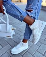 White Ankle Casual Sneakers