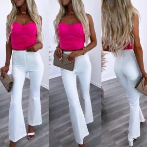 White Polite Pants Extendable From The Bottom