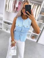 Roosa Kuldsete Nööpidega Vest