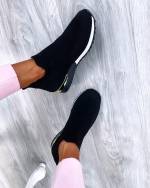 White Gold Detail Sock Shoes