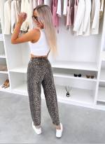Leopardas Balloon Kirpimo Džinsai