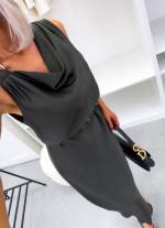 Must Vööga Siidjas Kleit