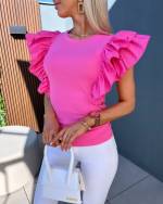 Light Pink Blouse With Ruffles