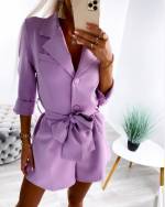 Purple Tie Button Jumpsuit